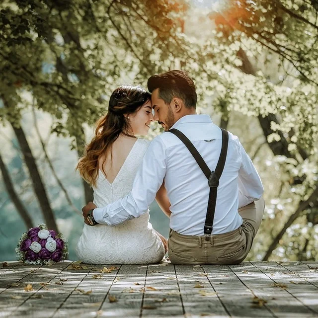 Couple during their wedding